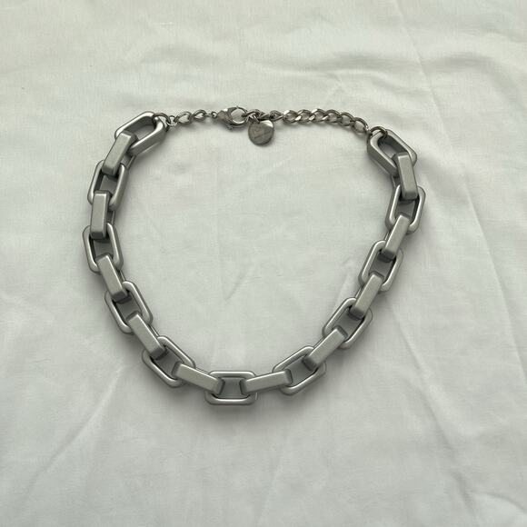 Pono Grazia Barile Necklace by Joan G Silver Italian resin link Statement piece - Picture 3 of 10